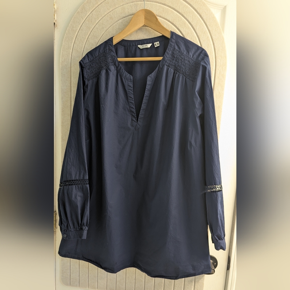 Elegant Navy Blue Women's Top